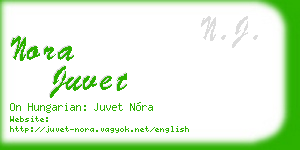 nora juvet business card